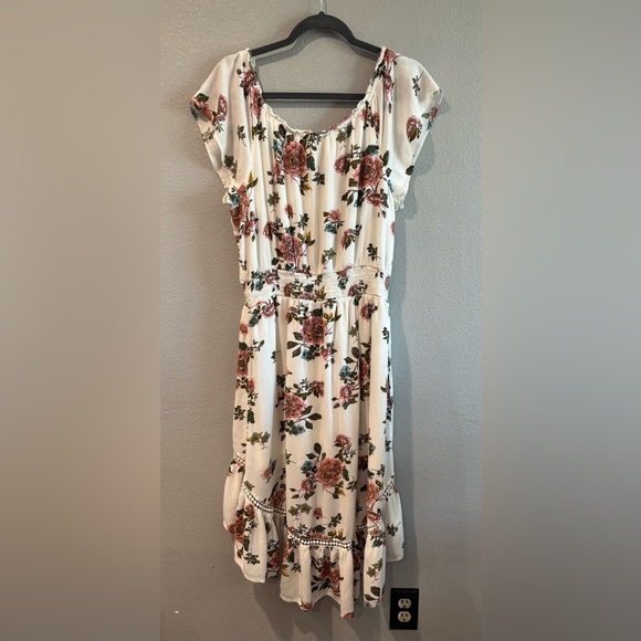 American Rag Floral High Low Dress in Cream and Pink - Picture 3 of 3